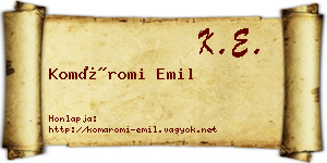 Komáromi Emil névjegykártya