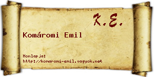 Komáromi Emil névjegykártya