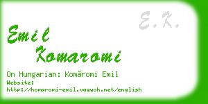 emil komaromi business card